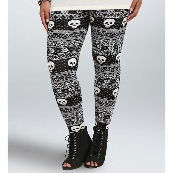torrid Pants - Torrid skull fair isle sweater leggings